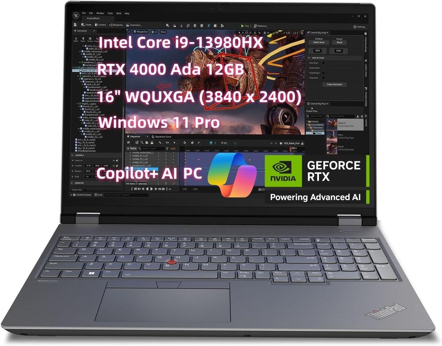 Lenovo P16 Gen2 - KI-Workstation, Bottleneckfrei, TGP/TDP für KI&3D